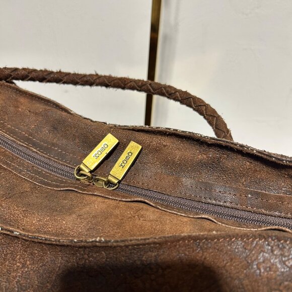 Hobo International Vintage Brown Leather Tote Bag With Braided Straps - Picture 12 of 14